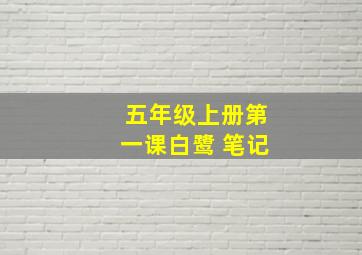 五年级上册第一课白鹭 笔记